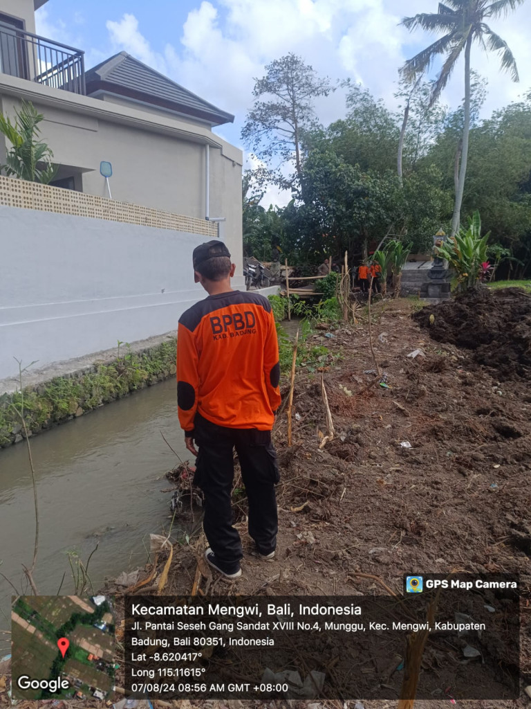 Senderan Jebol di Carik Cemagi Anyar, Banjar Munggu, Desa Munggu, Kecamatan Mengwi Tanggal 07 Agustus 2024